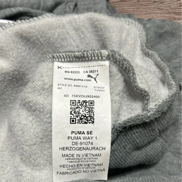 Puma Gray Sweatshirt Classic Athletic Wear - Picture 4 of 4